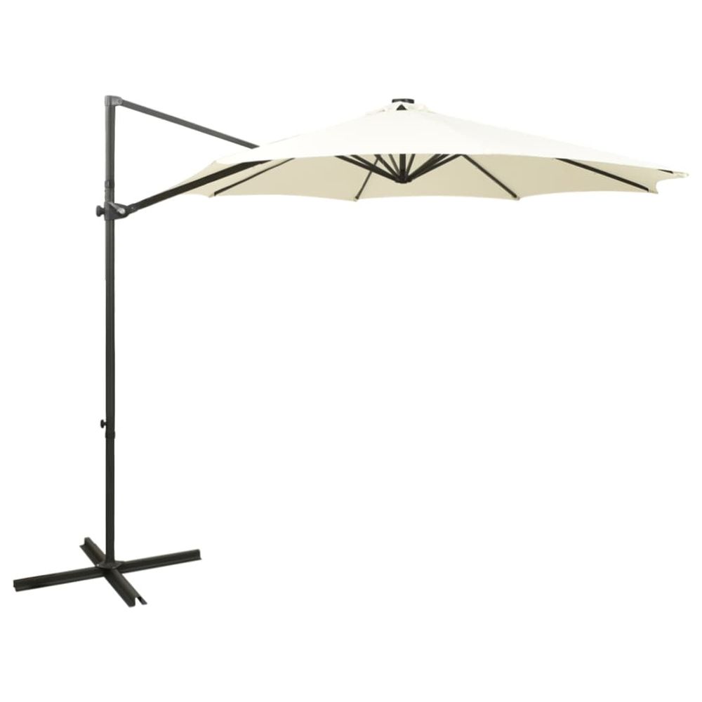 Cantilever Umbrella with Pole and LED Lights  300 cm - anydaydirect