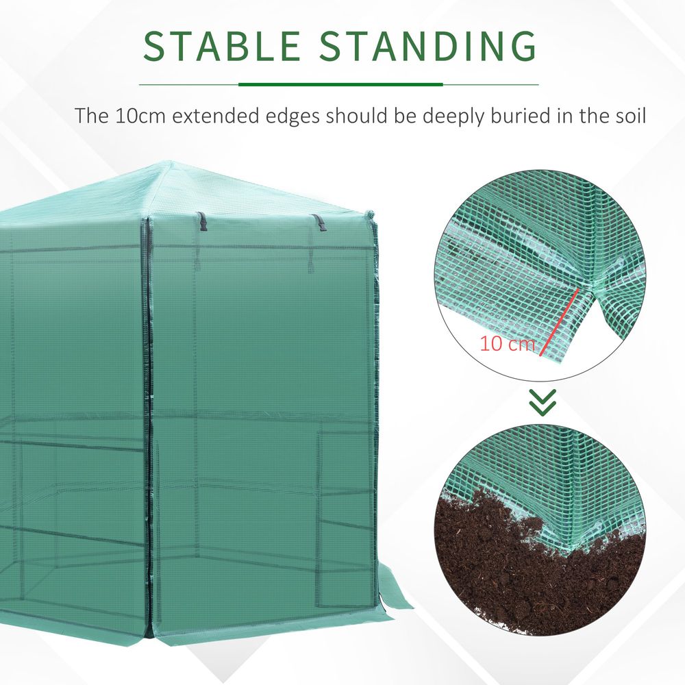 Hexagon Walk-in 3-Tier Portable Greenhouse, ?194x225H cm - anydaydirect