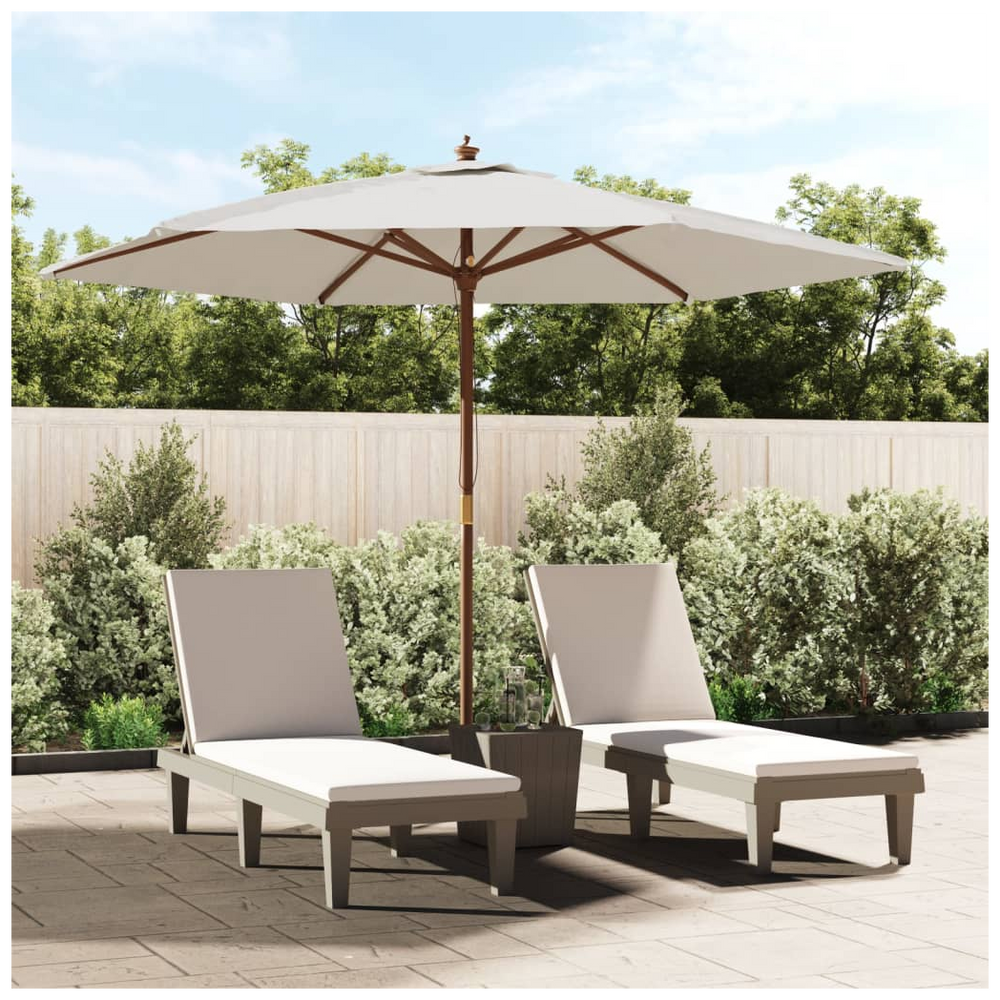 Garden Parasol with Wooden Pole Sand 299x240 cm - anydaydirect
