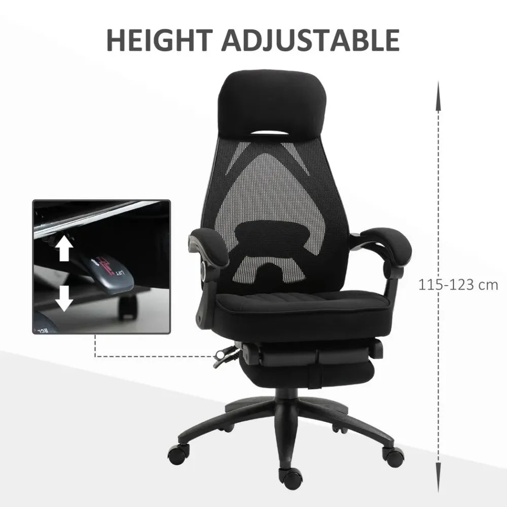 Swivel Office Chair Recliner Lunch Break Chair Adjustable Height w/ Footrest - anydaydirect