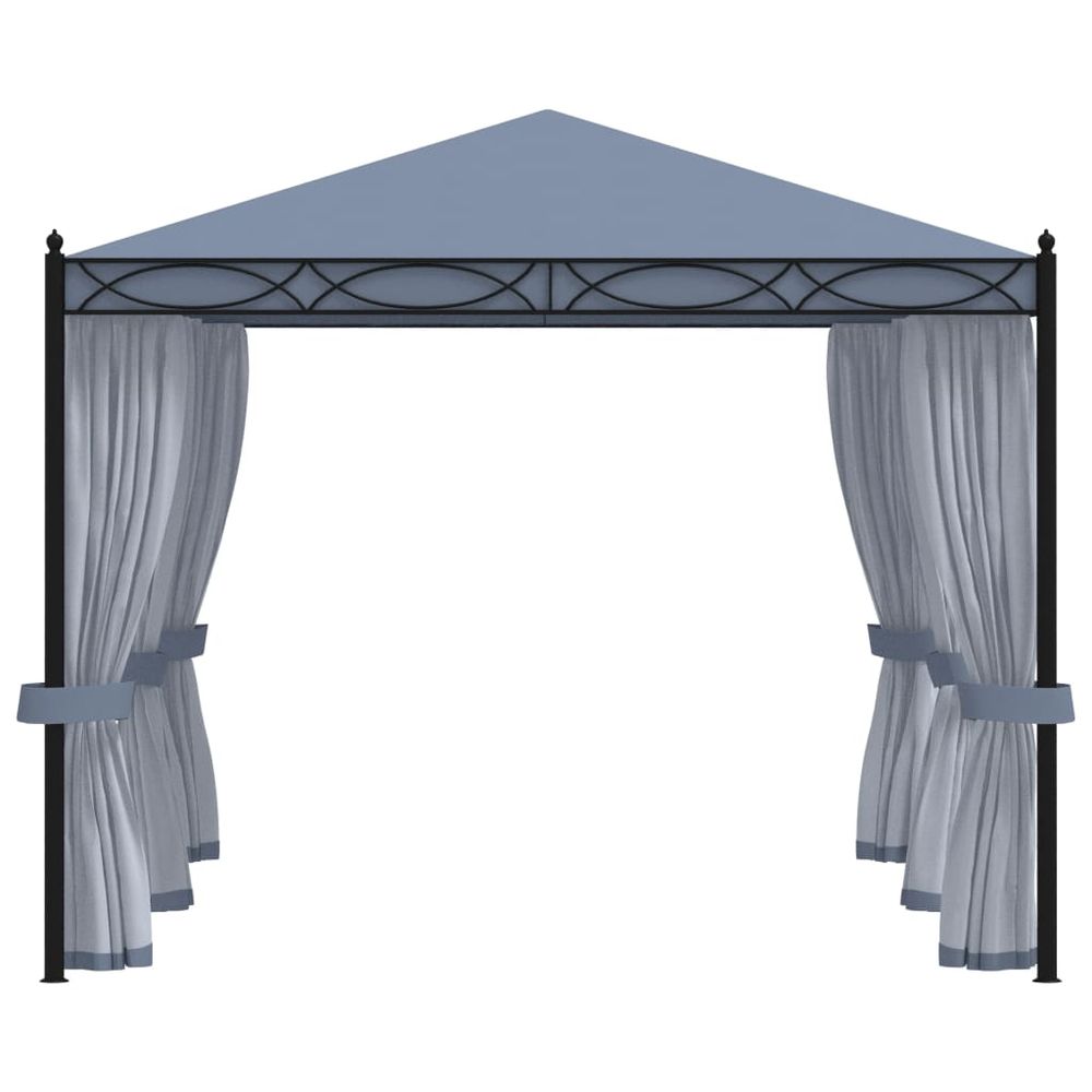 Gazebo with Mesh Screens 3x4 m Anthracite Steel - anydaydirect