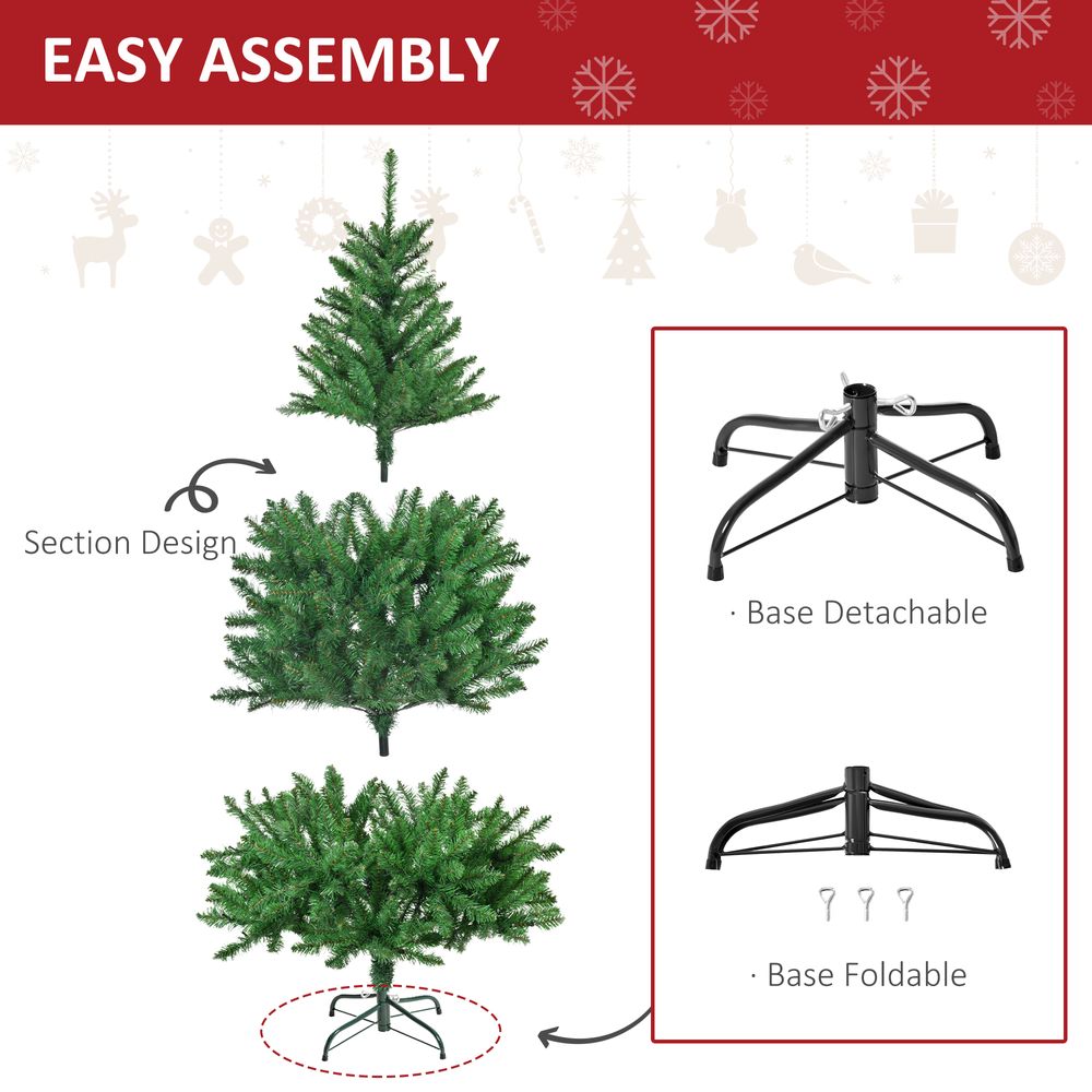 5 Feet Christmas Tree Warm White LED Light Holiday Home Decoration, Green - anydaydirect