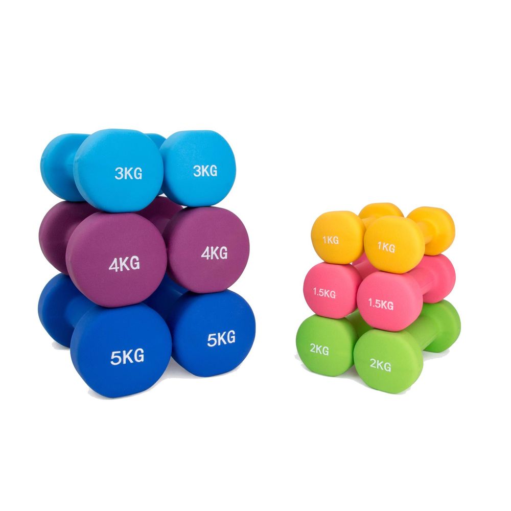 Pair of Neoprene Dumbbells Weights – Solid Iron Construction - anydaydirect