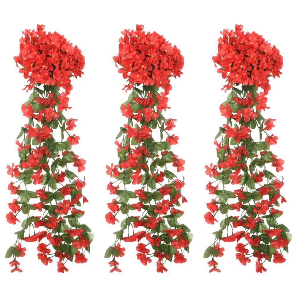 vidaXL Artificial Flower Garlands 3 pcs Red 85 cm - anydaydirect
