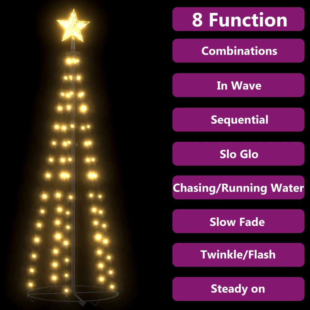 Christmas Cone Tree 70 Warm White LEDs Decoration 50x120 cm & 50x150 c, - anydaydirect