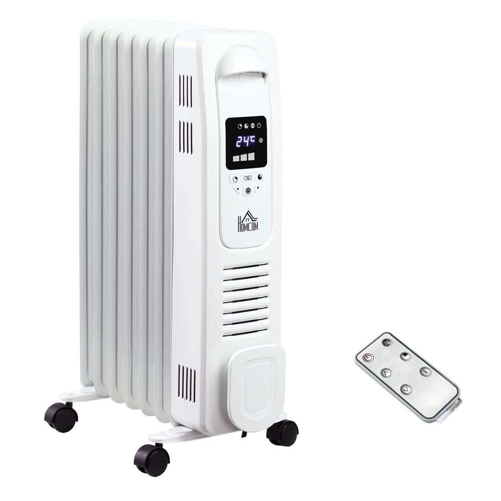 1630W Digital Oil Filled Radiator Portable Electric Heater with LED Display - anydaydirect