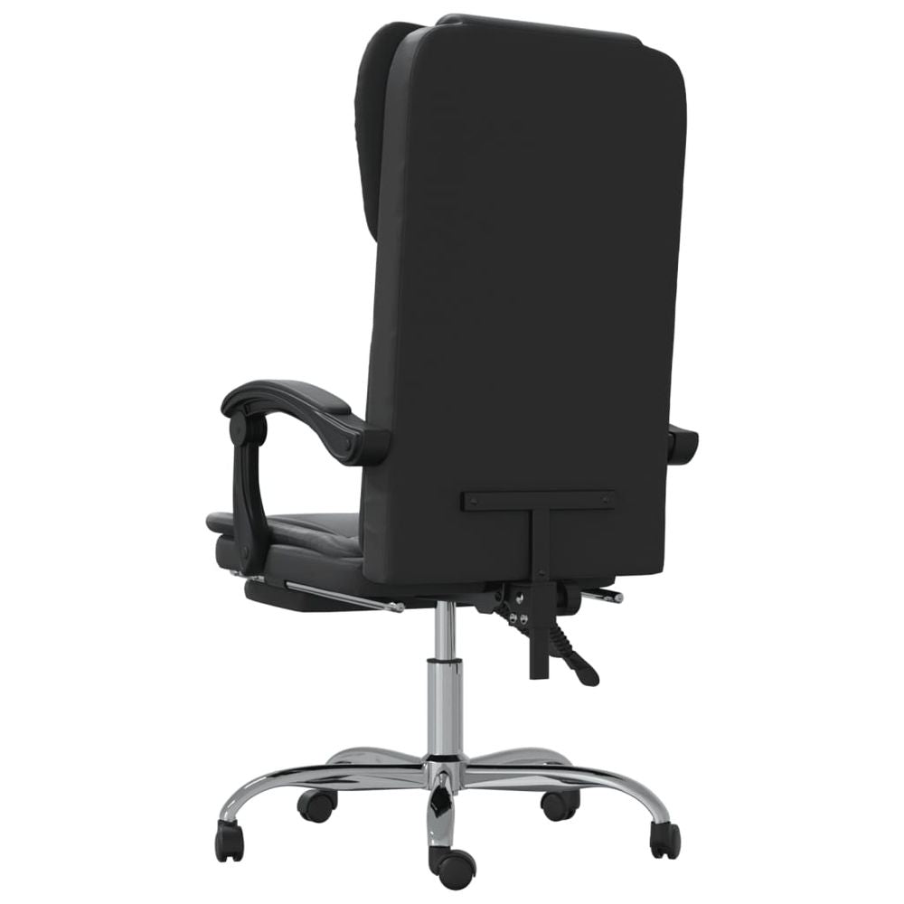 Reclining Office Chair Black Faux Leather - anydaydirect