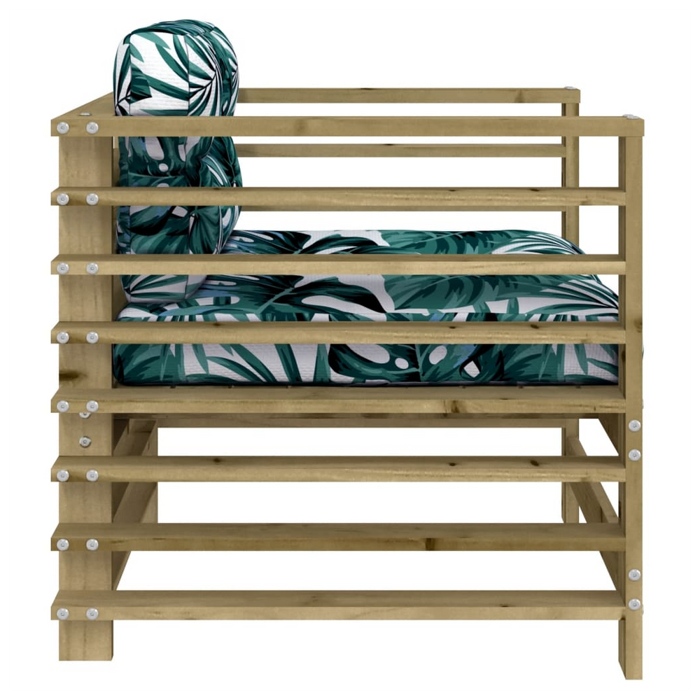 vidaXL Garden Chairs with Cushions 2 pcs Impregnated Wood Pine - anydaydirect