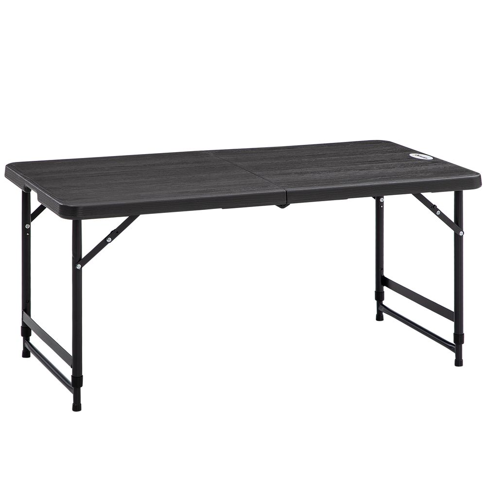 Outsunny Foldable Outdoor Dining Table for 4, Height Adjustable Steel Legs - anydaydirect