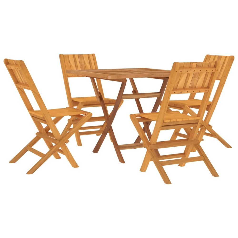 5 Piece Garden Dining Set Solid Wood Teak - anydaydirect