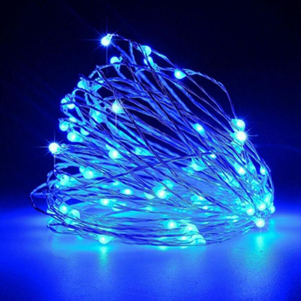 20 Blue LED String Fairy Lights Battery Home Twinkle Decor for Party Christmas Garden - anydaydirect