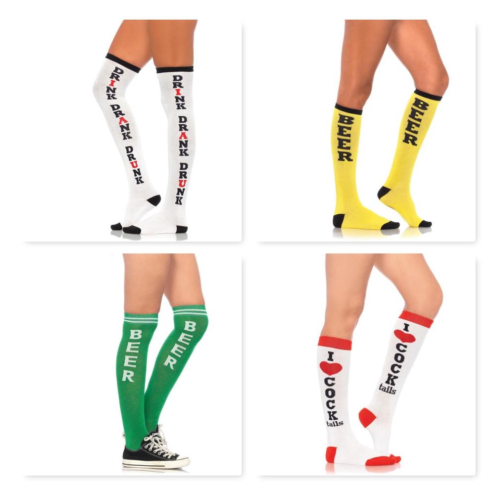 Knee High Fun Print Patterns Comfortable Stocking Athletic Socks - anydaydirect