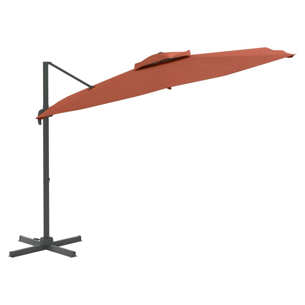 Double Top Cantilever Umbrella Terracotta 300x300 cm - anydaydirect