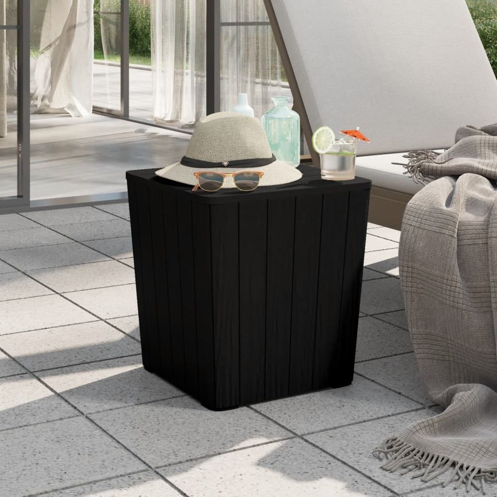 Garden Table with Removable Lid Black Polypropylene - anydaydirect