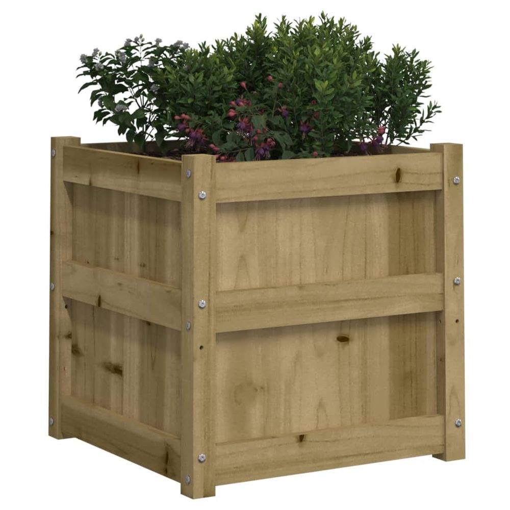 vidaXL Garden Planter 50x50x50 cm Impregnated Wood Pine - anydaydirect