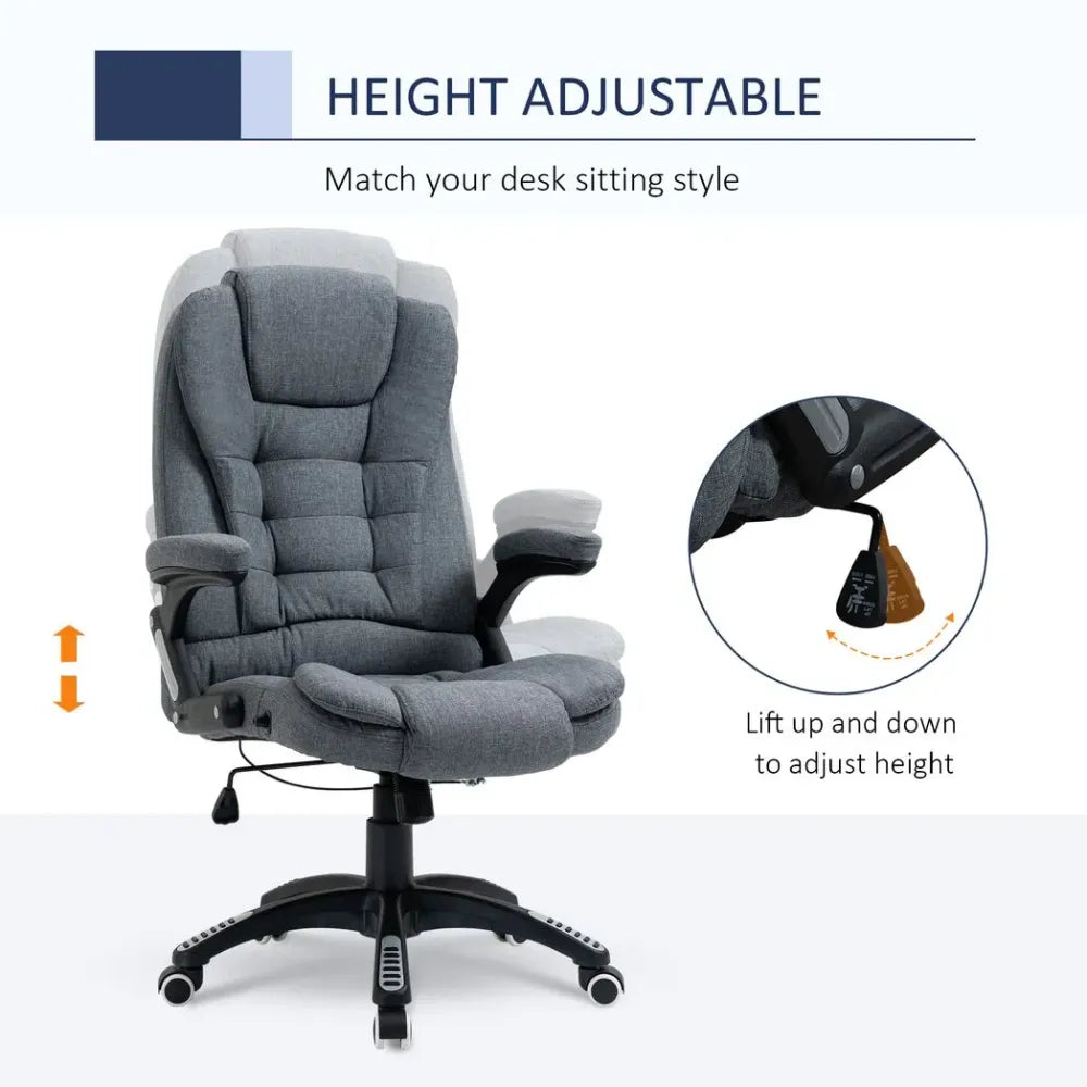 High Back Home Office Chair Computer Desk Chair w/ Arms Swivel Wheels Dark Grey - anydaydirect