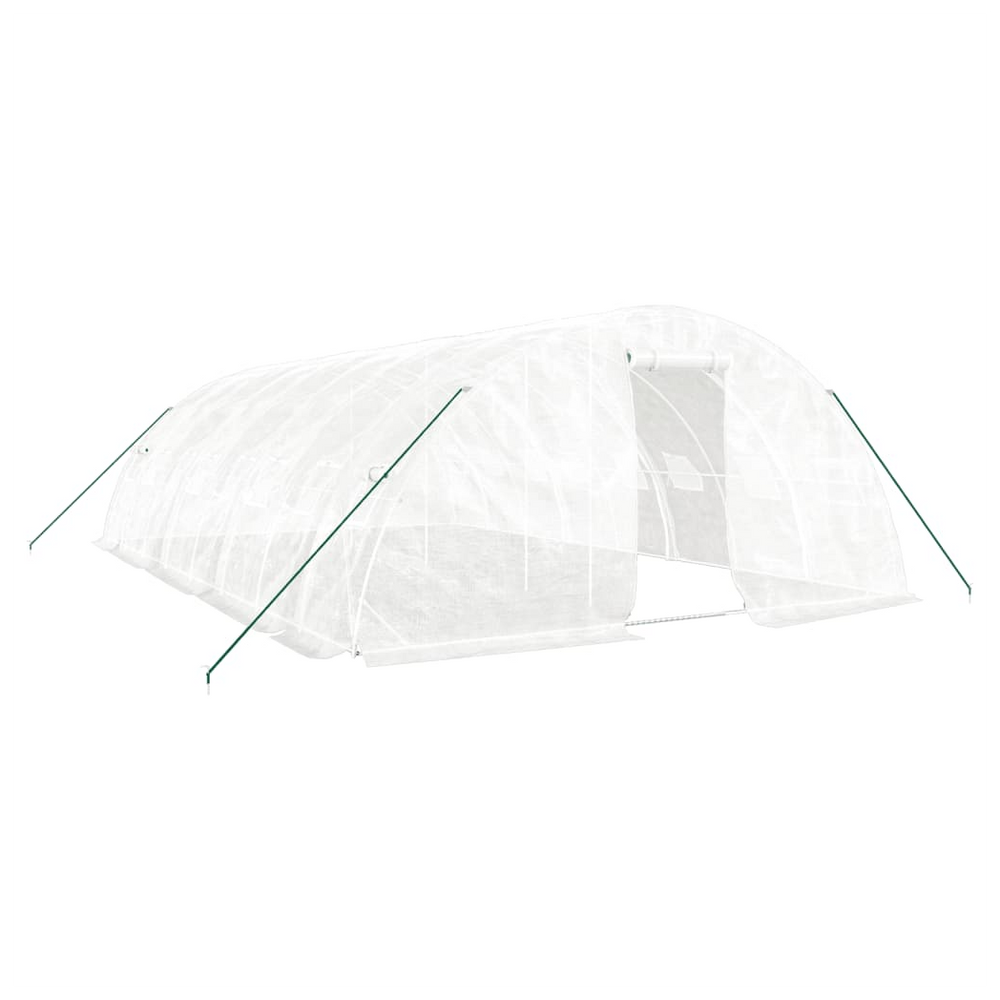 vidaXL Greenhouse with Steel Frame White 40 m² 8x5x2.3 m - anydaydirect