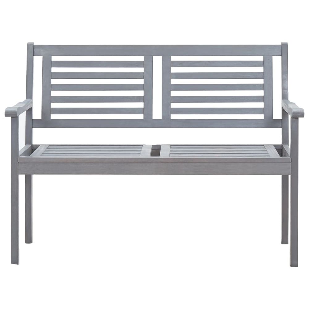 2-Seater Garden Bench 120 cm Grey Solid Eucalyptus Wood - anydaydirect