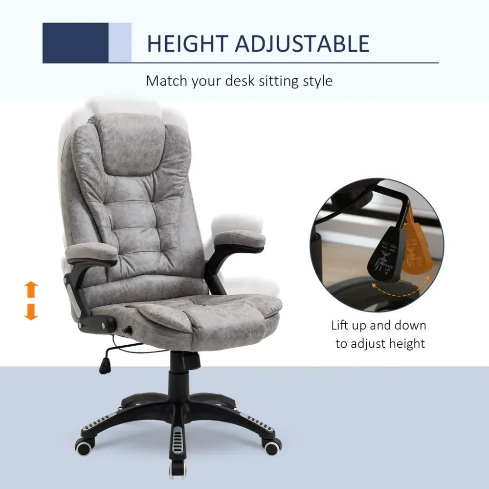 High Back Home Office Chair Computer Desk Chair w/ Arms Swivel Wheels Grey - anydaydirect