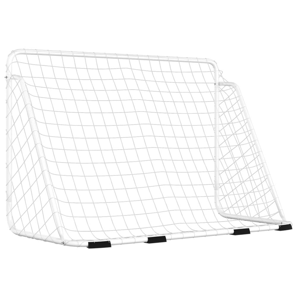 Football Goal with Net White 180x90x120 cm Steel - anydaydirect