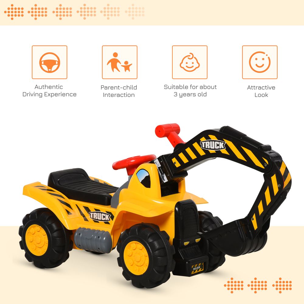 3-In-1 Kids Ride-On Tractor Scooter w/ Storage Basketball Net 3-8 Yrs HOMCOM - anydaydirect