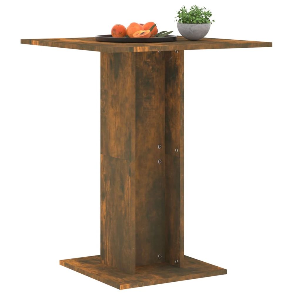 Bistro Table Smoked Oak 60x60x75 cm Engineered Wood - anydaydirect