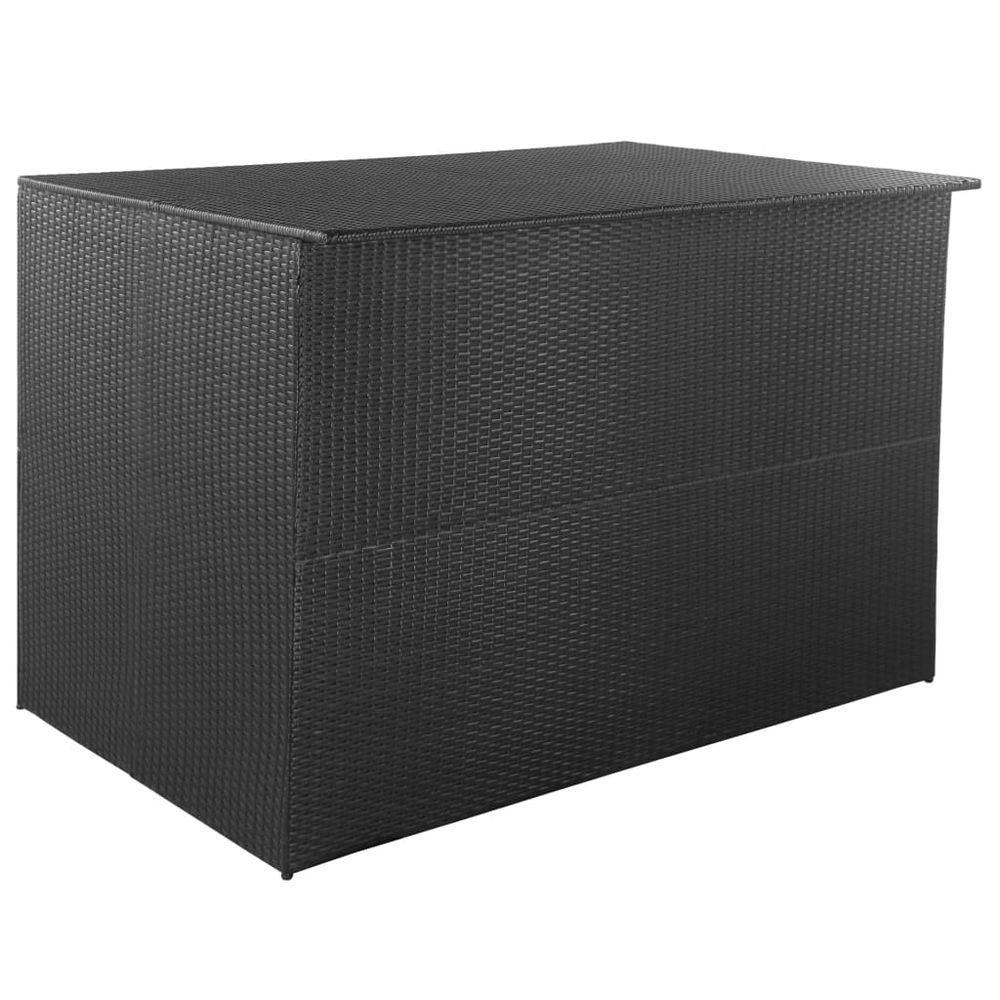 Garden Storage Box Black 150x100x100 cm Poly Rattan - anydaydirect