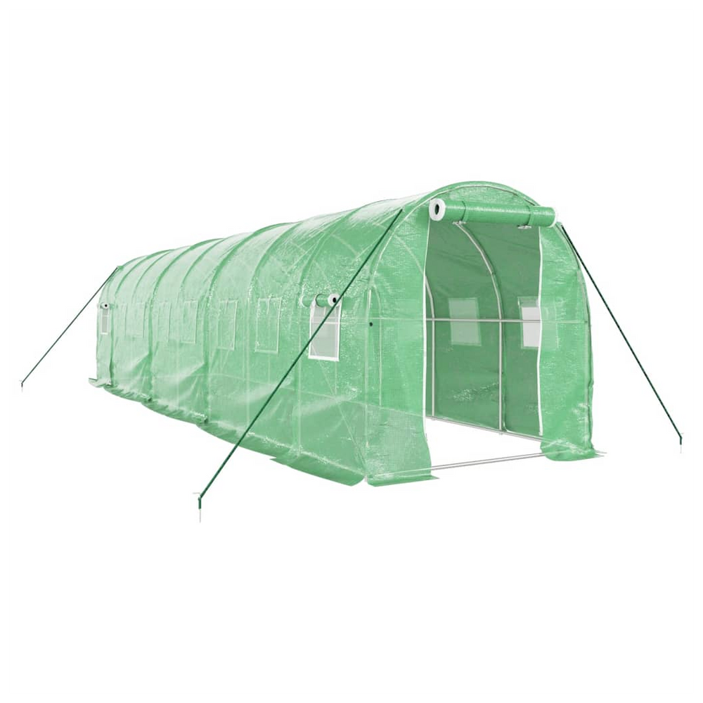 vidaXL Greenhouse with Steel Frame Green 16 m² 8x2x2 m - anydaydirect