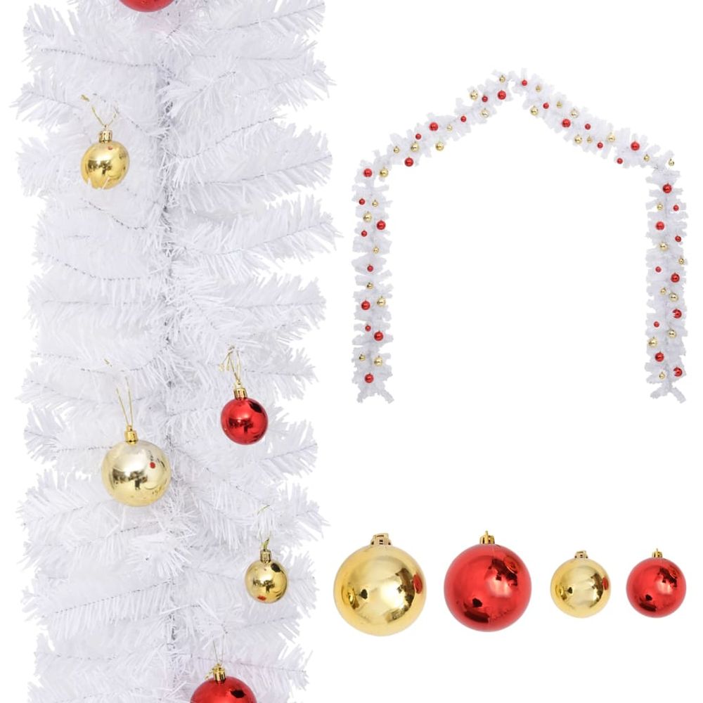 Christmas Garland Decorated with Baubles 5 m to 10 m - anydaydirect