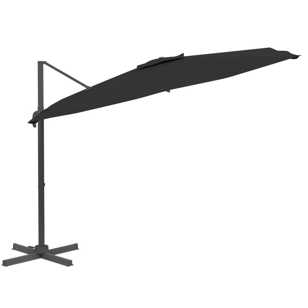 Cantilever Umbrella with Aluminium Pole Black 400x300 cm - anydaydirect