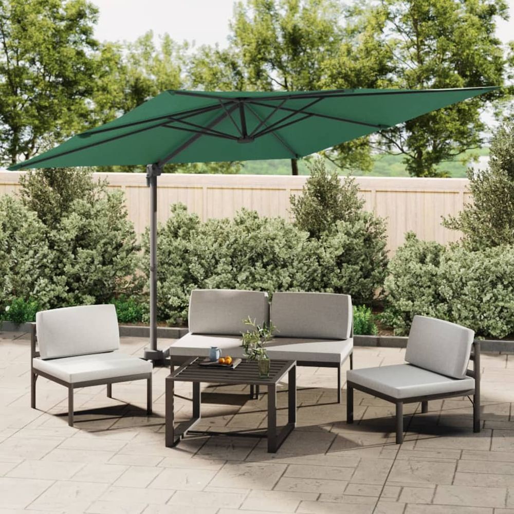 Cantilever Umbrella with Aluminium Pole Green 400x300 cm - anydaydirect