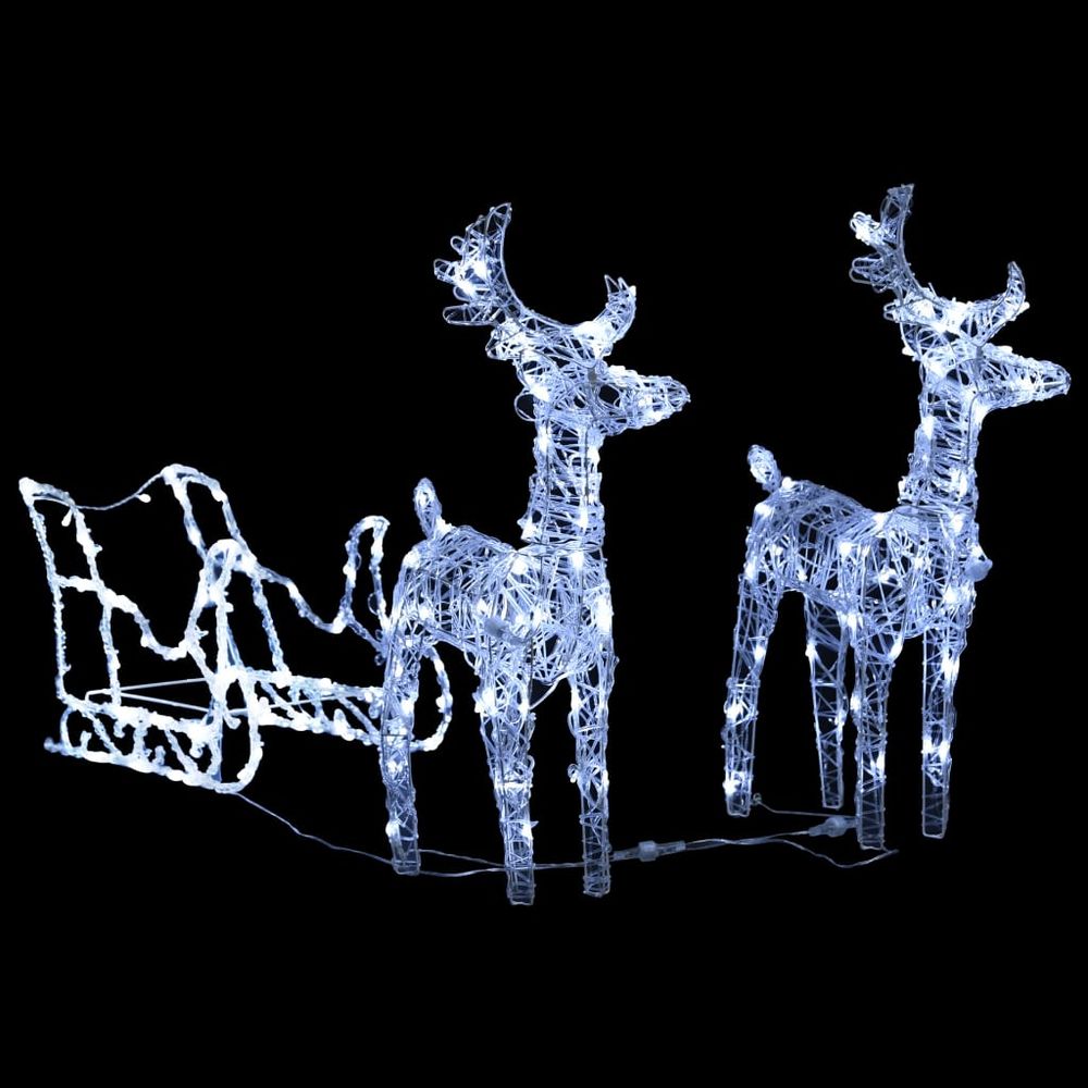 Reindeers & Sleigh Christmas Decoration 240 LEDs Acrylic - anydaydirect