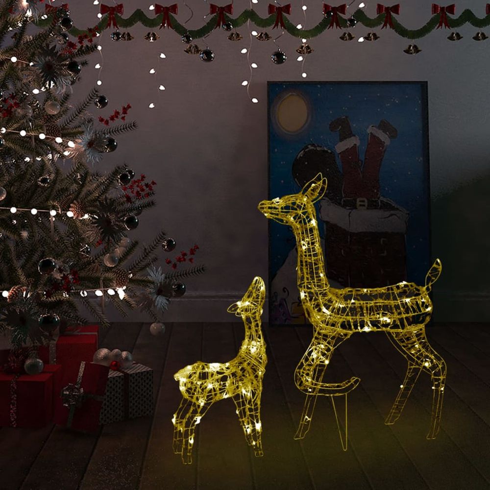 Acrylic Reindeer Family Christmas Decoration 160 LED Warm White - anydaydirect