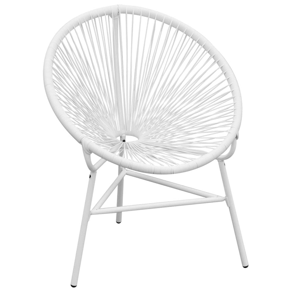 Garden String Moon Chair Poly Rattan White - anydaydirect