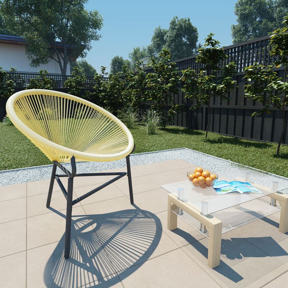 Garden Moon Chair Poly Rattan Grey - anydaydirect