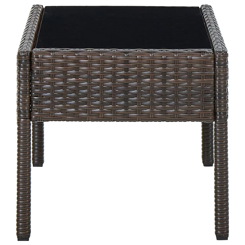 Garden Table Brown 75x40x37 cm Poly Rattan - anydaydirect