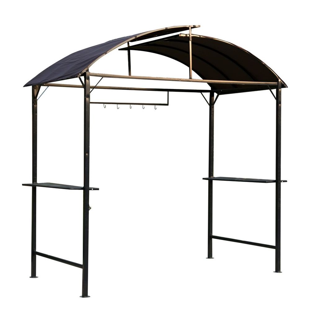 Gazebo Marquee Canopy Awning Shelter Garden Patio BBQ Tent Grill Black - anydaydirect