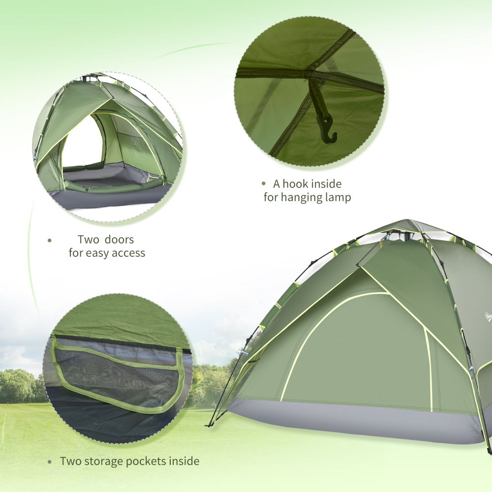 2 Man Pop Up Tent Camping Festival Hiking Family Travel Shelter Outsunny - anydaydirect