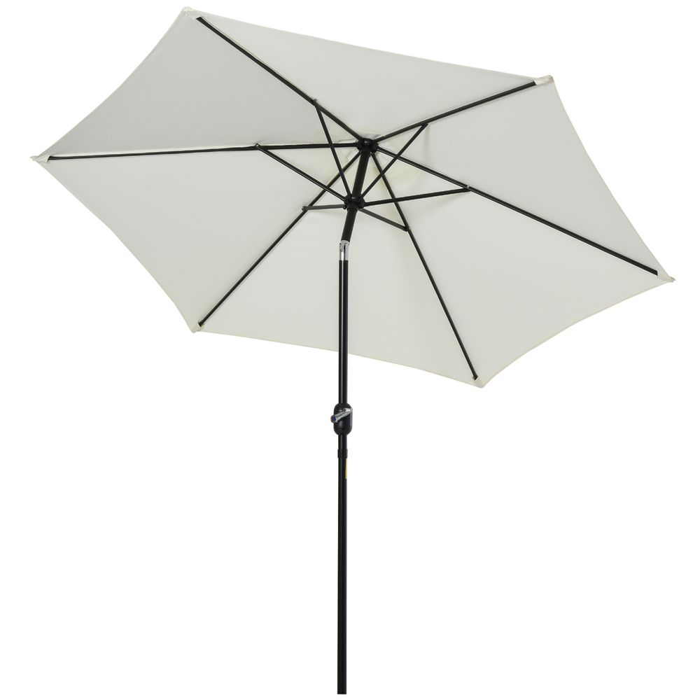 2.7M Patio Tilt Umbrella Sun Parasol Outdoor Sun Shade Aluminium Frame & Crank - anydaydirect