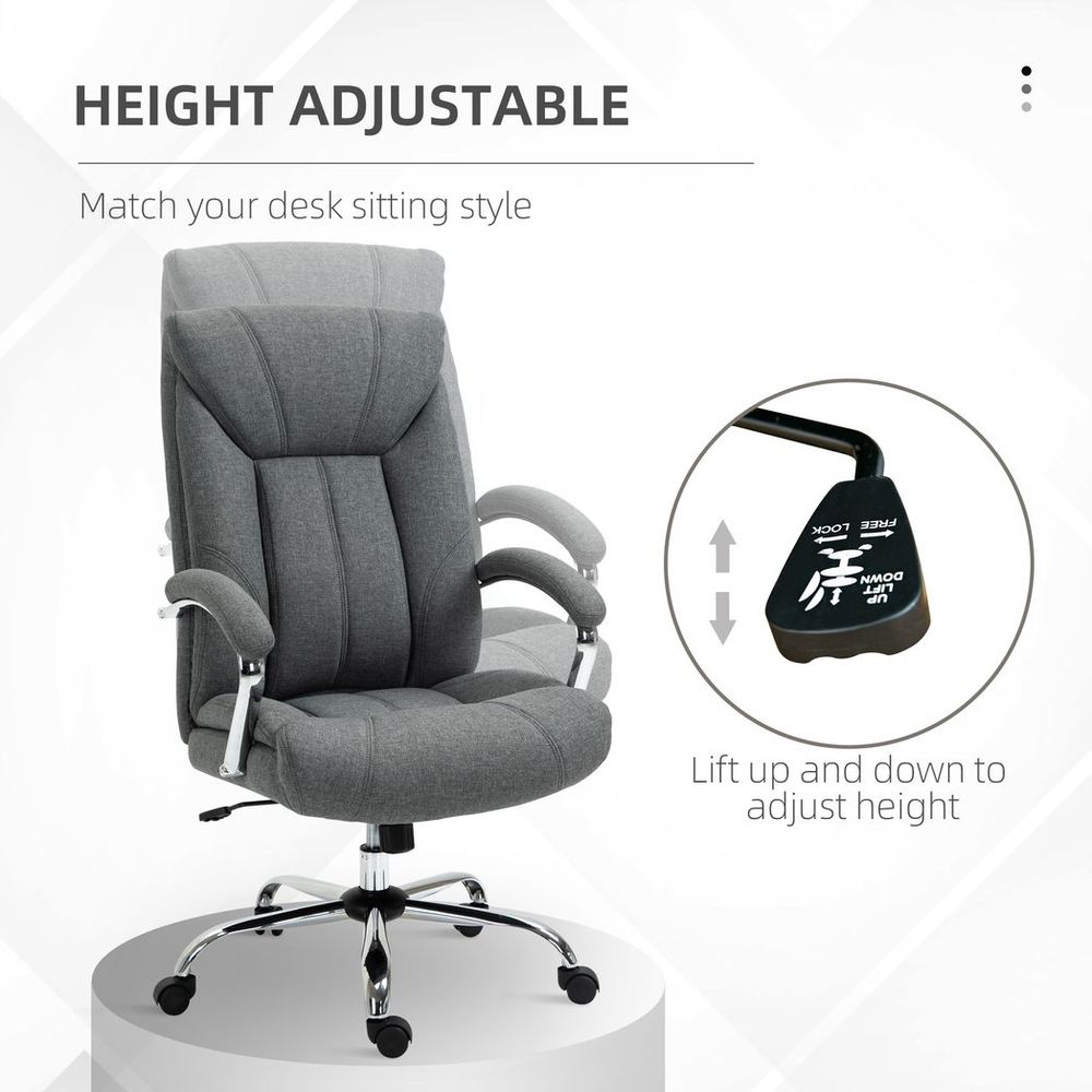 High Back Home Office Chair Computer Desk Chair w/ Arm, Swivel Wheels, Grey - anydaydirect