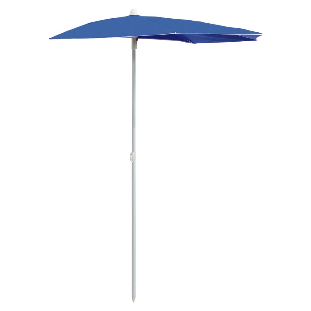 vidaXL Garden Half Parasol with Pole 180x90 cm Azure Blue - anydaydirect