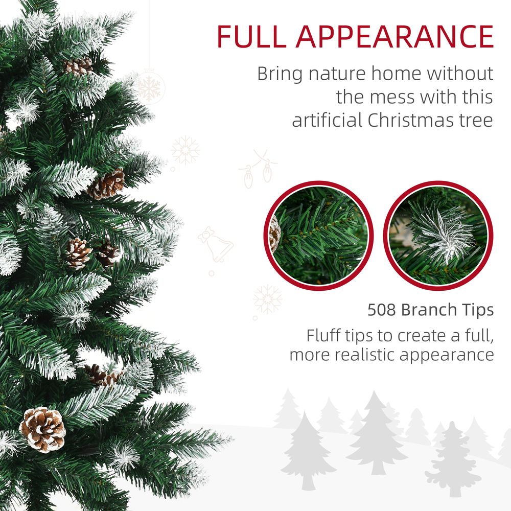 6' Snow Artificial Christmas Tree Holiday Home Decor with Pine Cones - anydaydirect