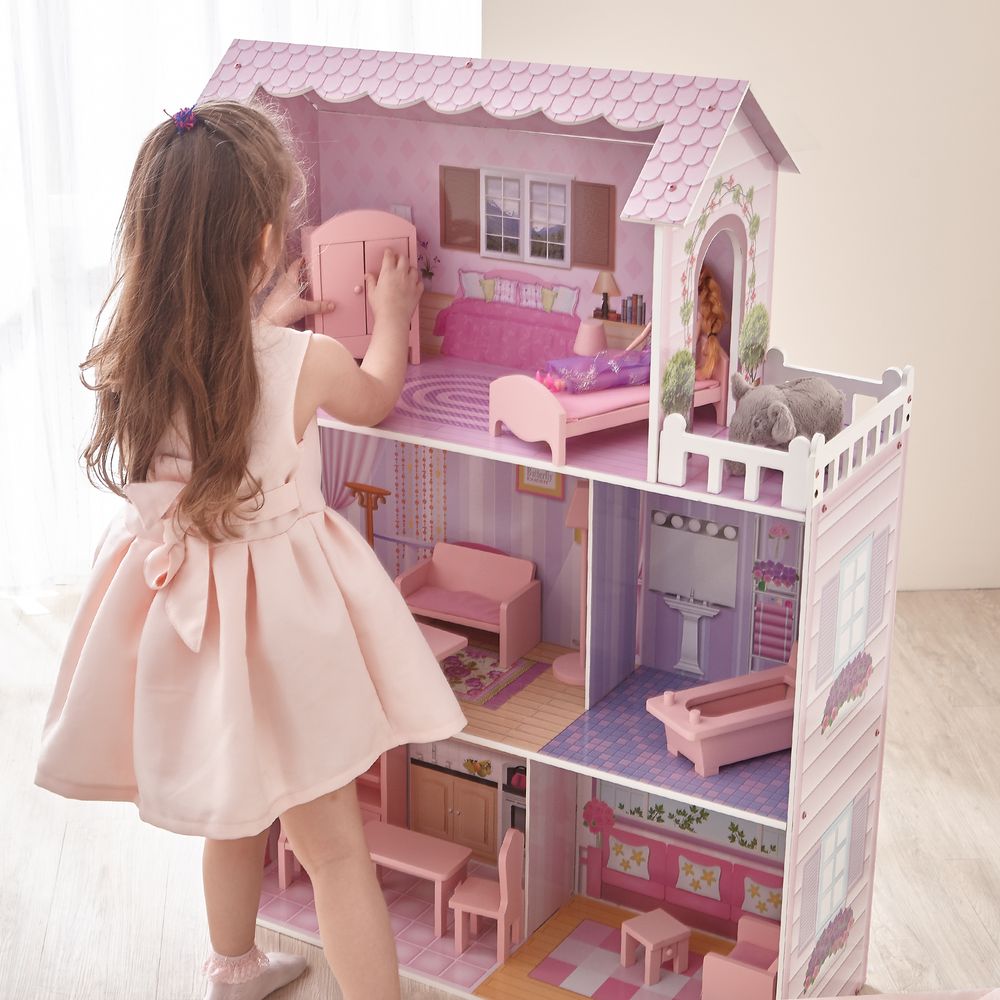 Olivia's Little World Dolls House Wooden Doll House & 13 Accessories KYD-10922A - anydaydirect