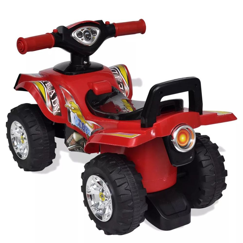 Red Children's Ride-on Quad with Sound and Light - anydaydirect