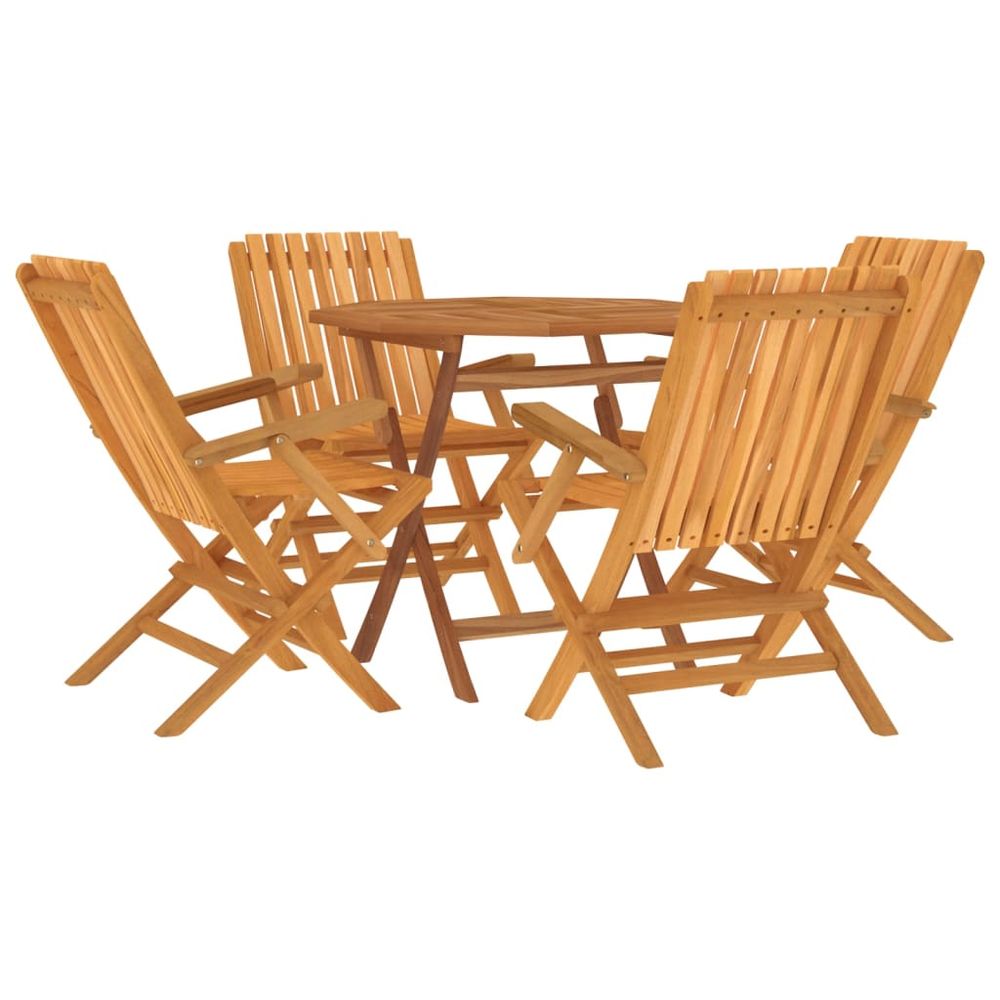 5 Piece Garden Dining Set Solid Wood Teak - anydaydirect