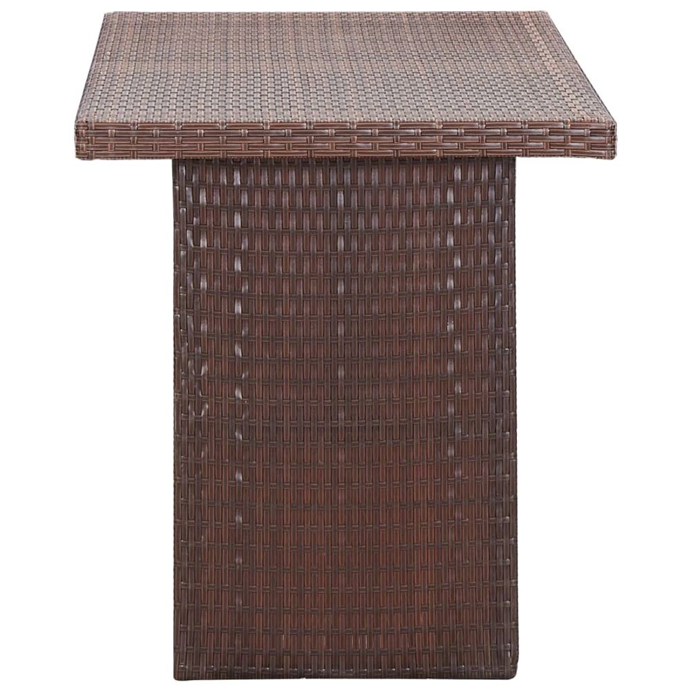 Garden Table Brown 110x60x67 cm Poly Rattan - anydaydirect