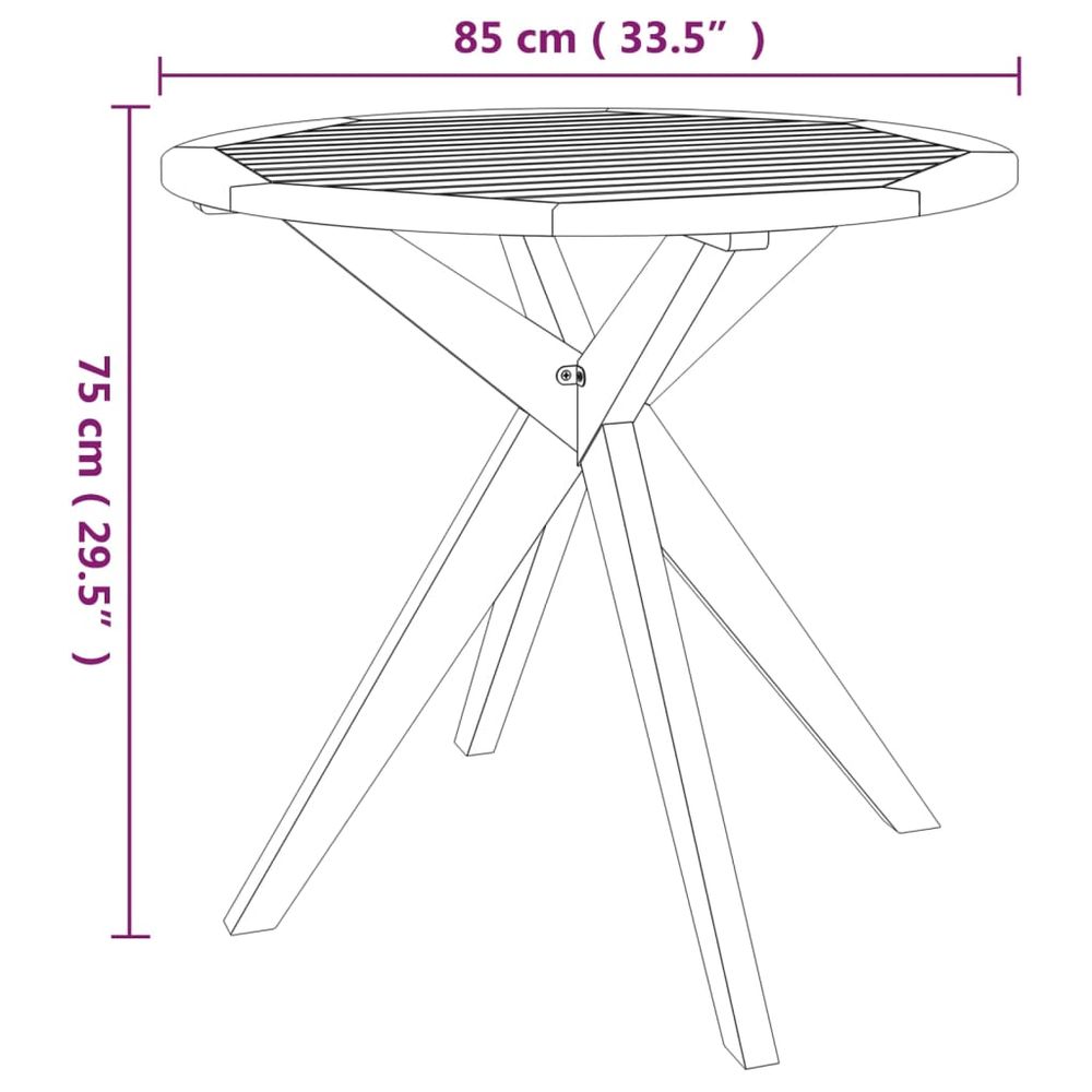 Garden Table 85x85x75 cm Solid Wood Acacia - anydaydirect