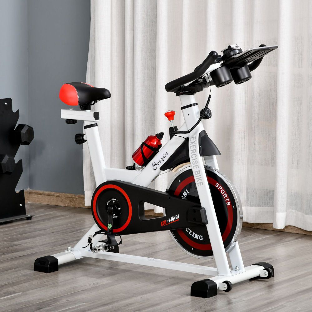 8kg Flywheel Exercise Bike w/ Adjustable Height/Resistance LCD Monitor - anydaydirect