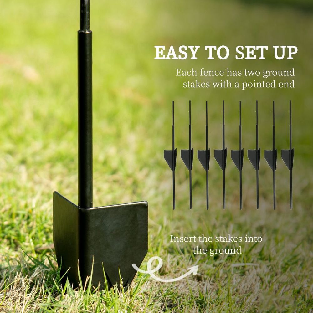 Outsunny 4PCs Decorative Garden Fencing 43in x 11.4ft Steel Border Edging - anydaydirect
