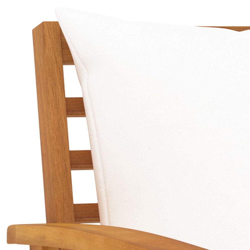 vidaXL Garden Bench 120 cm with Cream Cushion Solid Wood Acacia - anydaydirect